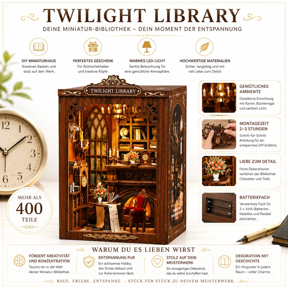 Twilight Bücherwelt – Dein magisches DIY-Regal für Entspannung & Fokus