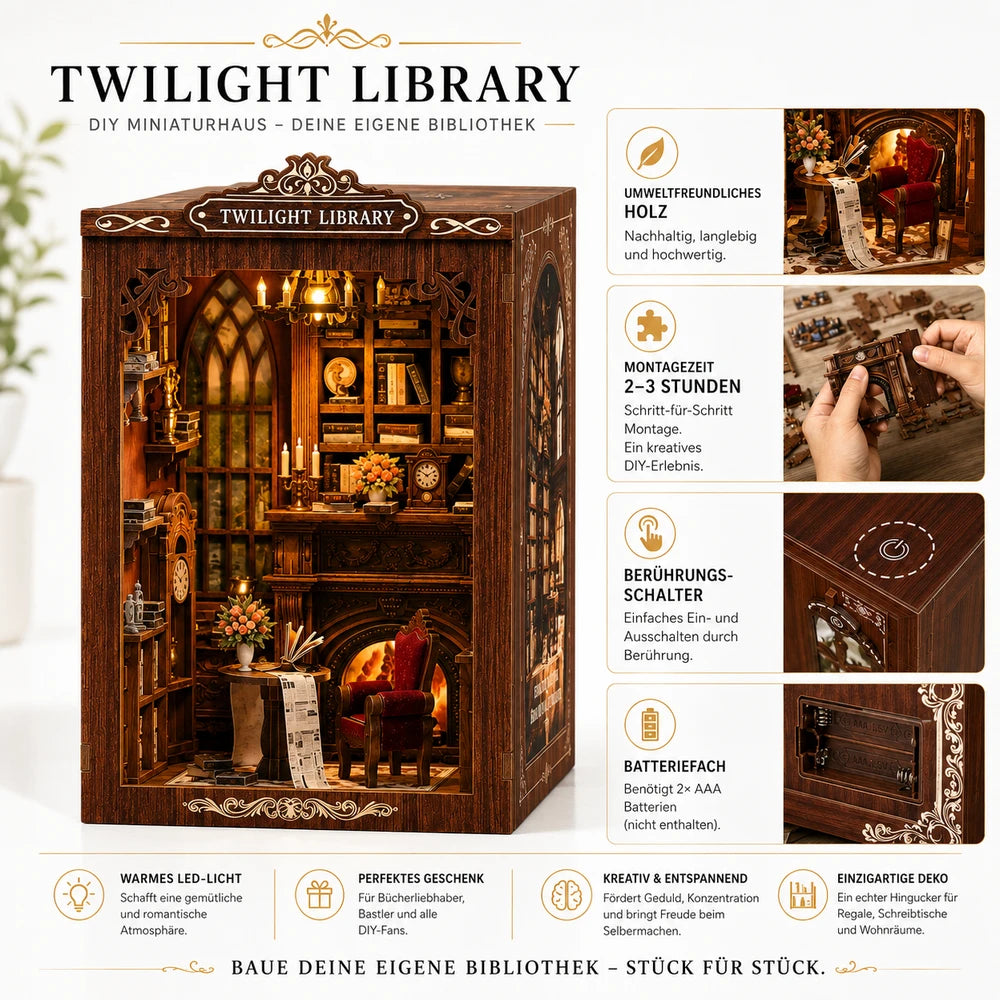 Twilight Bücherwelt – Dein magisches DIY-Regal für Entspannung & Fokus