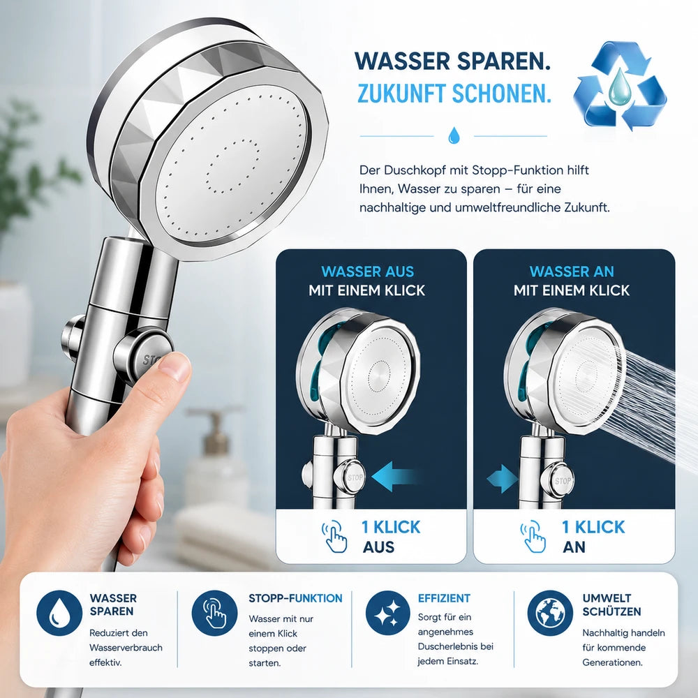 AquaBoost™ – Duschkopf für mehr Druck und weniger Verbrauch